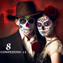 Carica l'immagine nel visualizzatore di Gallery, Halloween Tattoo viso Halloween Make Up Signore Adulti Bambini Halloween Face Tattoo Make Up Scheletro Vampiro Tatuaggi 