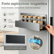Carica l'immagine nel visualizzatore di Gallery, AiQInu Set da 4 pezzi organizer magnetico da cucina, combinazione modulare fai-da-te di mensole magnetiche con portaspezie, portasciugamani, ganci &amp; ganci rotondi, supporto magnetico resistente senza