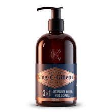 Carica l'immagine nel visualizzatore di Gallery, King C. Gillette Detergente Viso Uomo 3 in 1, Sapone Barba e Capelli