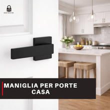 Carica l'immagine nel visualizzatore di Gallery, Maniglie Porte Interne con Rosetta 50 mm, Coppia Maniglia Porta Interna Design Moderno, Set Completo per Porte Legno, In