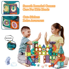 Carica l'immagine nel visualizzatore di Gallery, BINZKBB Deluxe 110 Pezzi Set Costruzioni Magnetiche per Bambini - Gioco Blocchi Magnetico Luminescente - Gioco Educativo STEM e Creativo per ragazzi e ragazze - Età 5 6 7 8 10+ Anni Ottima Idea Regalo