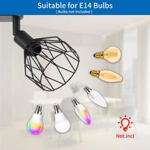 Carica l'immagine nel visualizzatore di Gallery, ANWIO Faretti LED Soffitto Regolabili Base Rettangolare,Faretti da Parete con 3 Lampadine LED Attacco E14,Plafoniera Par