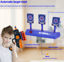 Carica l'immagine nel visualizzatore di Gallery, FOR21JOYS Pistola giocattolo e bersaglio per nerf, bersaglio con pistola e 60 freccette, regalo di compleanno, giocattolo per 6, 7, 8, 9, 10 anni