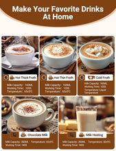 Carica l'immagine nel visualizzatore di Gallery, NWOUIIAY Montalatte Elettrico, 5 in 1 Cappuccinatore Elettrico 600W, 350ML, Macchina per Schiuma di Latte Calda e Fredda, Montalatte Silenzioso per Cappuccino Macchiato Caffè Latte e Cioccolata Calda