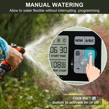 Carica l'immagine nel visualizzatore di Gallery, Johgee Computer di irrigazione con 3 uscite controllate indipendentemente, orologio di irrigazione digitale con display LCD, controllo automatico/manuale
