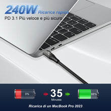 Carica l'immagine nel visualizzatore di Gallery, ZIKNYDO Cavo USB 4 per Thunderbolt 4 cavo 0,5 m, cavo dati USB C 40Gbps, video 8K/4K, PD3.1 240W, USBC Thunderbolt per T