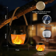 Carica l'immagine nel visualizzatore di Gallery, Lanterna solare a forma di fiamma da appendere, 2 pezzi, per esterni, IP65, impermeabile, per balcone, giardino, Hallowe