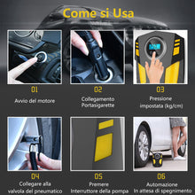 Carica l&#39;immagine nel visualizzatore di Gallery, SYTUNG Compressore Aria Portatile, Compressore Aria Portatile Auto con 3 Adattatori per Ugelli e Luci LED Digitali per Pneumatici per Auto e Altri Prodotti Gonfiabili