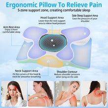 Carica l'immagine nel visualizzatore di Gallery, TEGOVE Cuscino Cervicale Per Dormire,Cuscino in Memory Foam Ortopedico Cervicale per Dolore al Collo Cuscino Ergonomico per Migliorare La Qualità Del Sonno,60 X 34 X 13CM