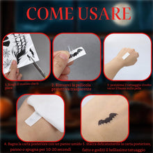 Carica l'immagine nel visualizzatore di Gallery, 8 Halloween Tatuaggi Temporanei, Tatuaggio Halloween per il viso, Impermeabile Tatuaggio Temporaneo, Cicatrice Ragno Tat
