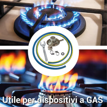 Carica l'immagine nel visualizzatore di Gallery, Crisalide® Kit Tubo Gas GPL Regolatore Attacco Verticale Variabile e Chiave – 1,5 m – Attacco Universale – Accessori Inc