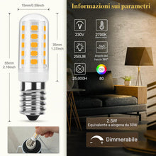 Carica l'immagine nel visualizzatore di Gallery, DiCUNO Dimmerabile Lampadina LED E14, Bianco caldo 2700K, 2,5W, 6 Pezzi