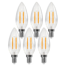 Carica l'immagine nel visualizzatore di Gallery, Lampadine Filamento LED E14 4W = 40W 495LM Bianca Calda 2700K 6 Pezzi