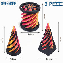 Carica l'immagine nel visualizzatore di Gallery, 3PCS Impossible Cone, 3D Stampato Spiral Cone Fidget Toy, Impossible Pyramid Passthrough Sculpture, Desktop Spirale Cono