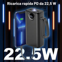 Carica l'immagine nel visualizzatore di Gallery, Power Bank 27.000mAh con 4 Cavi Incorporati, Caricatore Portatile 22.5W Ricarica Rapida USB C per iPhone e Samsung, Batt