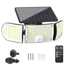 Carica l'immagine nel visualizzatore di Gallery, Lampada solare a 160 LED per esterni con sensore di movimento, impermeabile IP65, luce diurna 6500 K, angolo di diffusio