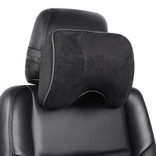 Carica l'immagine nel visualizzatore di Gallery, EASY EAGLE Cuscino Poggiatesta Auto in Tessuto Scamosciato e Schiuma di Memoria, Ortopedico per Collo, per Cervicale, Supporto per Seggiolino, Nero, 1 Pezzo