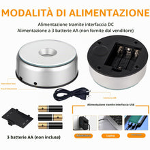 Carica l'immagine nel visualizzatore di Gallery, EUSTUMA Base rotante per display a LED, luce colorata, supporto illuminato, cambia colore, piccolo LED per arte in crist