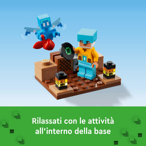 LEGO Minecraft L'Avamposto della Spada Giocattolo da Costruire con Figure di Creeper, Soldato, Guerriero Guardiano e Scheletro, Giochi per Bambini e Bambine da 8 Anni, Idea Regalo di Compleanno 21244