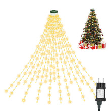 Carica l'immagine nel visualizzatore di Gallery, AGOTD Luci Albero di Natale 2,5 m, 16 Ghirlande 400 LED, Mantello 8 Modalità, Cascata per Interno Esterno, Bianco Caldo