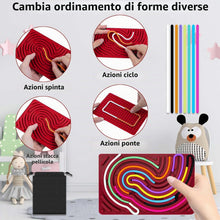 Carica l'immagine nel visualizzatore di Gallery, Giochi sensoriali 2 pezzi Set Tavole Attività Sensoriali Portatili con 40 Laccetti Colorati e 2 Borse, Giocattoli Calman