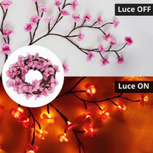 Carica l'immagine nel visualizzatore di Gallery, Luci a LED con rami di fiori di ciliegio - 180cm 96 LED decorazione da parete con fiori di ciliegio, catena luminosa in 