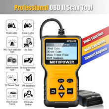 Carica l&#39;immagine nel visualizzatore di Gallery, MOTOPOWER MP69033 OBD2 Scanner Universale Motore Lettore di codici di guasto CAN Strumento di scansione diagnostica per tutte le auto OBD II Protocol