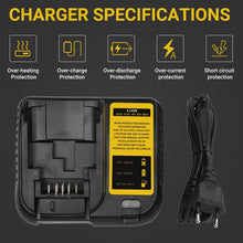 Carica l'immagine nel visualizzatore di Gallery, TOPBATT DCB107 sostituto del caricabatterie per Dewalt 10,8~20V 3A con indicatore LED caricabatterie
