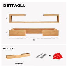 Carica l'immagine nel visualizzatore di Gallery, Porta Asciugamani Bagno Adesivo Senza Forare in Legno di Bambù 38 cm