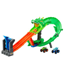 Carica l'immagine nel visualizzatore di Gallery, Hot Wheels Monster Trucks Sharks vs. Dinos Dragon Destruction