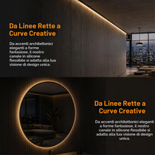 Carica l'immagine nel visualizzatore di Gallery, Striscia LED da 5 m: striscia LED in silicone altamente traslucido, 12 x 12 mm, illuminazione frontale nera, flessibile,
