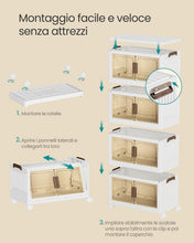 Carica l'immagine nel visualizzatore di Gallery, SONGMICS Scatole Portaoggetti, Organizer Pieghevole a 4 Livelli con Ruote