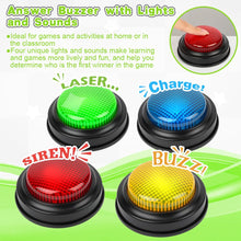 Carica l'immagine nel visualizzatore di Gallery, Adiwo 4PCS Quiz Buttons, Buzzer Game Show Buttons, Rispondi Al Cicalino Con Luce E Suono Di Allarme, Pulsanti Colorati, 