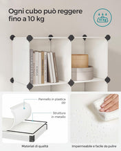 Carica l'immagine nel visualizzatore di Gallery, SONGMICS Scarpiera Componibile, Scaffale a 16 Cubi Modulari, Guardaroba