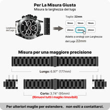Carica l'immagine nel visualizzatore di Gallery, Fullmosa Cinturino 22mm 20mm 18mm Orologio Acciaio Inox a Sgancio Rapido