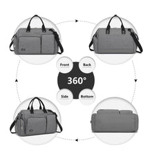 Carica l&#39;immagine nel visualizzatore di Gallery, KONO Borsa per pannolini per mamma e papà, grande borsa da viaggio con fasciatoio, grigio., Rétro
