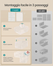 Carica l'immagine nel visualizzatore di Gallery, SONGMICS Set di 6 Scatole per Scarpe, in Plastica, Impilabile, Trasparente