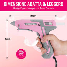 Carica l'immagine nel visualizzatore di Gallery, WORKPRO Pistola per Colla a Caldo con 10 Stick, Riscaldamento Rapido 90s, Due Modalità di Temperatura, Incollaggio 9-12 