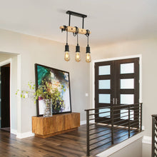 Carica l'immagine nel visualizzatore di Gallery, Toolight Lampadario Soffitto Legno Regolabile E27 Soggiorno Cucina 40CM