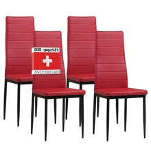 Carica l'immagine nel visualizzatore di Gallery, Albatros 2704 Milano Set di 4 sedie da Pranzo, in Pelle Sintetica, Rosso