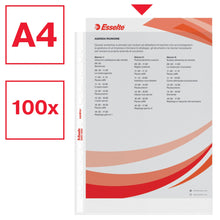 Carica l'immagine nel visualizzatore di Gallery, Esselte Buste Perforate Standard, in PPL Antiriflesso, per Archiviare e Conservare Documenti in Formato A4, Confezione da 100 Buste, 395613000