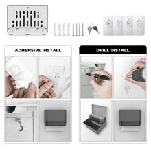 Carica l'immagine nel visualizzatore di Gallery, interhasa! Dispenser Carta Asciugamani di Carta per il Bagno con Montaggio a Parete, Dispenser Salviette Bagno da Muro di Carta Multi Pieghevole per il Bagno, L'ufficio e la Cucina（Argento）