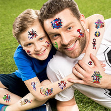 Carica l&#39;immagine nel visualizzatore di Gallery, Tatuaggi Temporanei i suoi fantastici amici, 8 fogli per bambini Ragazzi Festa Complean
