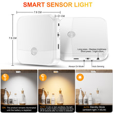 Carica l'immagine nel visualizzatore di Gallery, daphomeu 6Pezzi Luce LED Ricaricabile con Sensore di Movimento - Luce Sottopensile Cucina LED, Luce Notturna Senza Fili 