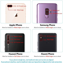 Carica l'immagine nel visualizzatore di Gallery, APEXEL Set di obiettivi universali per fotocamera del telefono 0,45 x grandangolo 140° + 12,5 x obiettivo macro, obietti