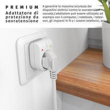 Carica l'immagine nel visualizzatore di Gallery, Arendo - Presa di protezione anti sbalzi di tensione - Antifulmine - fino a 3500 W - IP 20 - Sicura prese integrata - Co