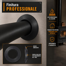 Carica l'immagine nel visualizzatore di Gallery, TYGERIX® Rosone Coprimuro Nero in Silicone da 100 mm | Rosetta Flessibile per Copertura Tubi di Caldaie Stufe e Qualsias
