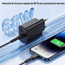 Carica l'immagine nel visualizzatore di Gallery, Caricatore rapido USB-C da 68 W, Dual Port, con cavo da 1 m per Motorola
