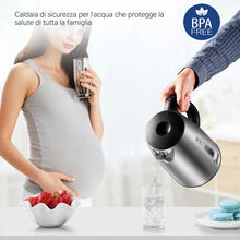 Carica l&#39;immagine nel visualizzatore di Gallery, Midea Bollitore Elettrico 1,7L, Acciaio Inox, Kettle senza BPA, 2200 W, Bollitore Acqua con indicatore del livello dell&#39;acqua, indicatore LED, Base di rotazione a 360°