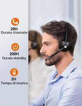 Carica l'immagine nel visualizzatore di Gallery, TECKNET Auricolare Bluetooth &amp; Dongle USB, cuffie wireless ad orecchio con microfono a cancellazione di rumore, auricola
